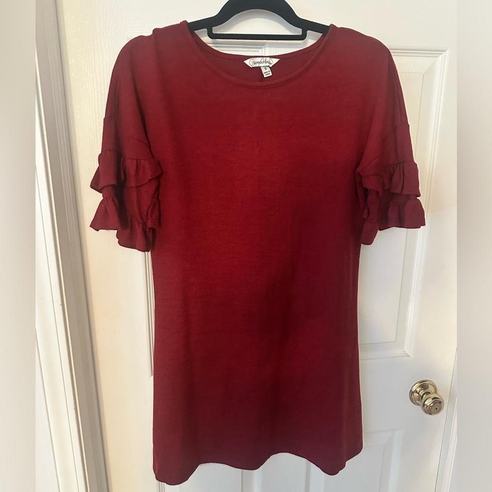 Speechless Burgundy Ruffle Sleeve Dress size small